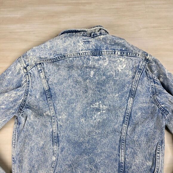 Vintage‎ Lee Acid Wash Denim Trucker Jacket PATD 153438 Blue USA Size Medium - Picture 9 of 9